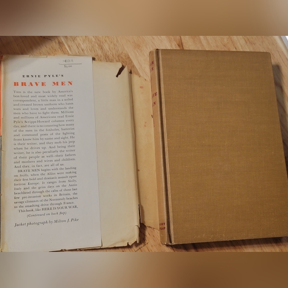 VTG BRAVE MEN by Ernie Pyle (1945, Hardcover, Dust Jacket) WWII - 12th Printing - Picture 4 of 12
